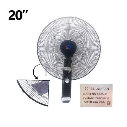 BEA Stand Fan With Timer Black 3 Speed 75W 5 Blades 20inch | FS-20430