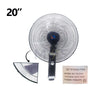 BEA Stand Fan With Timer Black 3 Speed 75W 5 Blades 20inch | FS-20430