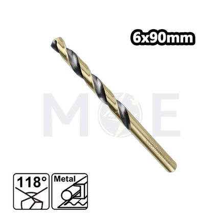 Wadfow HSS Metal Drill Bit 6mm (TL90mm , WL55mm) WTD1K06