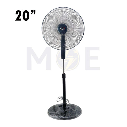 AGI Stand Fan With Timer Black 3 Speed 80W 5 Blades 20inch | AG-2013