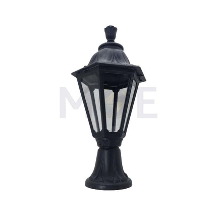 Fumagalli Hexagonal Lantern with clear panels MINILOT/RUT Black E27 53cm  | E26.111.000.AXE27