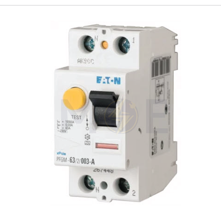 EATON RCCB AC-Type 63A 2P 30mA | mRCM-63/2/003 | دجنتور ديفرنسيال حماية مزدوجة - قاطع دفرنسيال مع حماية من الحمل الزائد