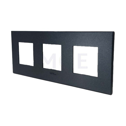 Orva /Legrand Cover Plate Black Square Triple 6mod. (3x2mod.) | MSF60000-290