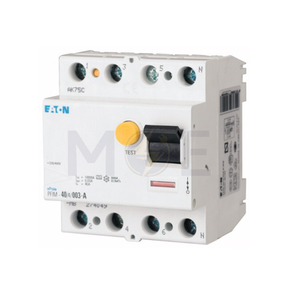 EATON RCCB AC-Type 25A 4P 300mA | mRCM-25/4/03 | دجنتور ديفرنسيال حماية مزدوجة - قاطع دفرنسيال مع حماية من الحمل الزائد