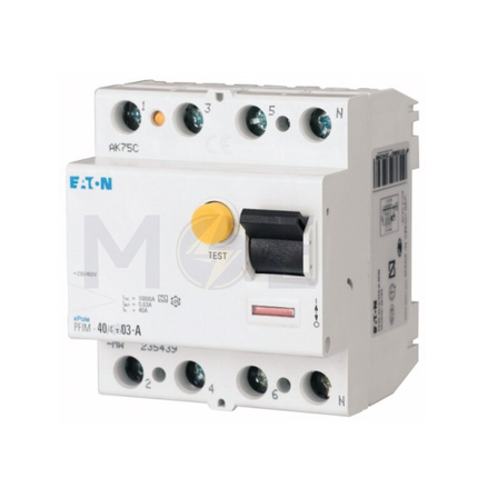 EATON RCCB AC-Type 10KA 40A 4P 300mA | mRCM-40/4/03 | دجنتور ديفرنسيال حماية مزدوجة - قاطع دفرنسيال مع حماية من الحمل الزائد