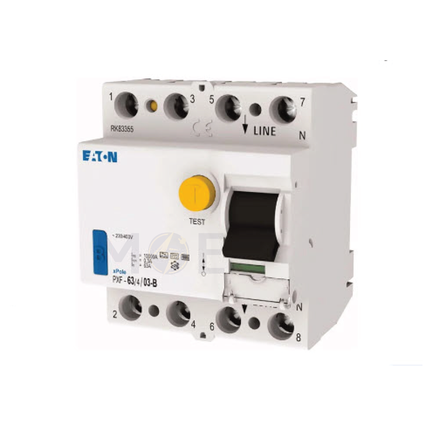 EATON RCCB AC-Type 10KA 63A 4P 300mA | mRCM-63/4/03 | دجنتور ديفرنسيال حماية مزدوجة - قاطع دفرنسيال مع حماية من الحمل الزائد