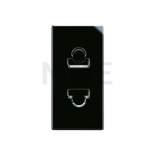 Ave Allumia Euro American Standard Socket Outlet Shuttered Black 2P 16A 4/4.8mm | 442033S