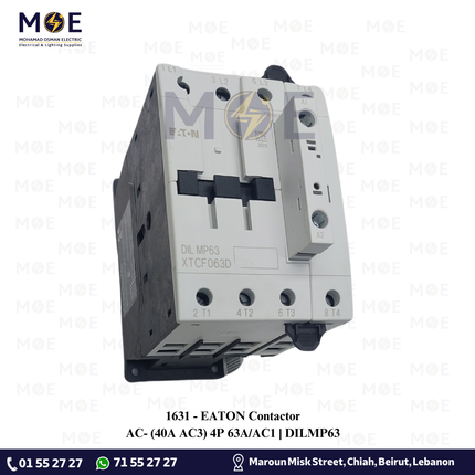 EATON Contactor AC- (40A AC3) 4P 63A/AC1 | DILMP63 | كونتكتور