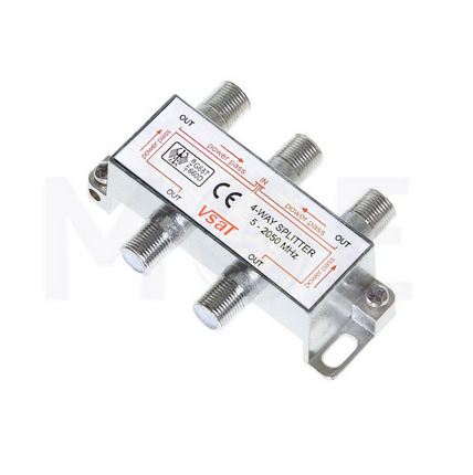 VSAT F-Type Coaxial Signal Splitter for CATV, Satellite, Antenna 4-Way | 2774S