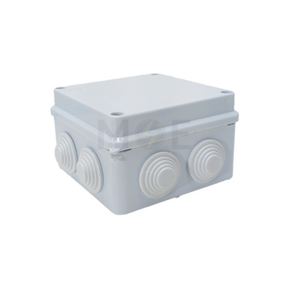 MH IP65 Surface Distribution Mounting Box Square with Cable Gland 7Holes 10x10cm علبة مربعة ظاهرة مع جوان