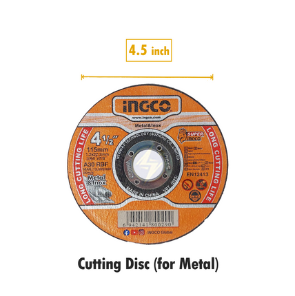 INGCO Abrasive Metal Cutting Disc 115x1.2x22.2mm | MCD1211525