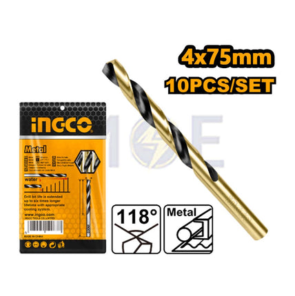 INGCO HSS Metal Drill Bit 4mm (TL:75mm , WL:43mm) | DBT1100403