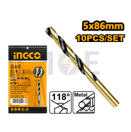 INGCO HSS Metal Drill Bit 5mm (TL:86mm , WL:52mm) | DBT1100503