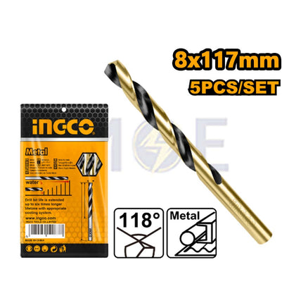 INGCO HSS Metal Drill Bit 8mm (TL:117mm , WL:75mm) | DBT1100803