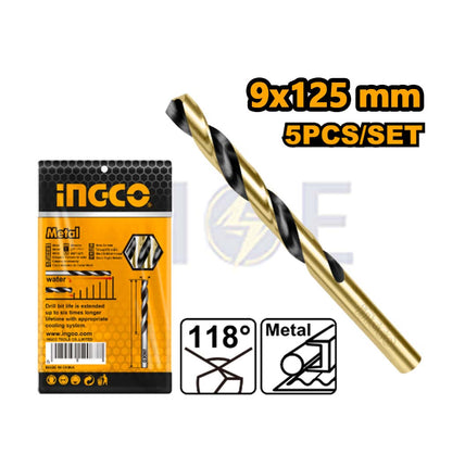 INGCO HSS Metal Drill Bit 9mm (TL:125mm , WL:81mm) | DBT1100903