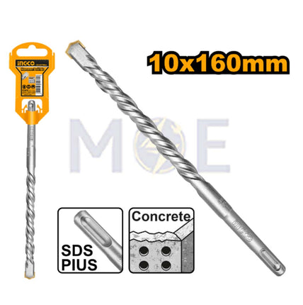 INGCO Industrial SDS Plus Concrete Drill Bit 10mm (TL:160mm , WL:90mm) | DBH1211002