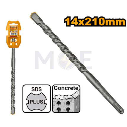INGCO Industrial SDS Plus Hammer Drill Bit 14mm (TL:210mm , WL:135mm) | DBH1211402