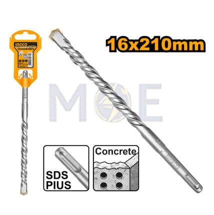 INGCO Industrial SDS Plus Concrete Drill Bit 16mm (TL:210mm , WL:135mm) | DBH1211602