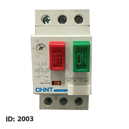 Chint Motor Starter NS2-25 1-1.6A | 511606 | دجنتور حراري - قاطع حماية حرارية