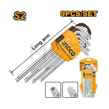 INGCO Industrial Torx Key Set 9Pcs T10-T50 | HHK13091