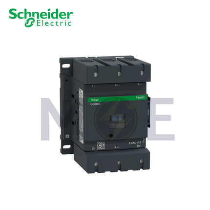 Schneider 115A (AC3) 200A (AC1) 3P 1NO + 1NC, 220V AC | SHNDR-LC1D115M5 | كونتكتور