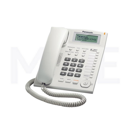 Panasonic Landline Corded Desk phone LCD Display Speaker Memory White | KX-TS880MXW