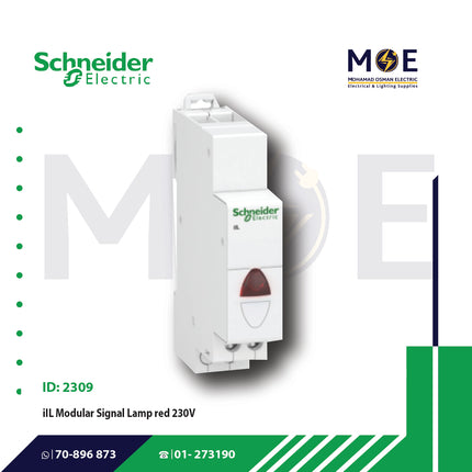 Schneider iIL Modular Signal Lamp Red 230V AC | A9E18320 | دجنتور اشارة احمر