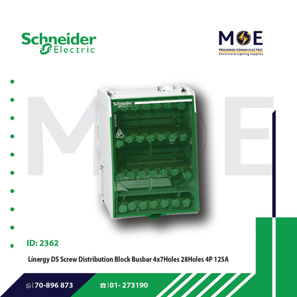 Schneider Multi-Stage Distribution Block Busbar 4x7 28 Holes (13508 & 13510) 4P 100A | LGY410028 | بارفاز درج