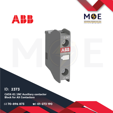 ABB CA5X-01 1NC Auxiliary Contactor Block For AX Contactors | 1SBN019010R1001 | مساعد كونتكتور - اكزليير