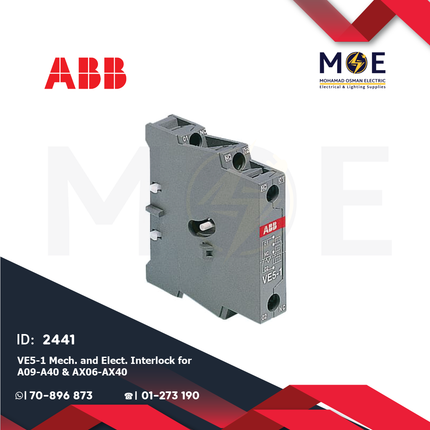 ABB VE5-1 Mech. & Elect. Interlock For A09-A40 & AX06-AX40 | 1SBN030110R1000 | انترلوك