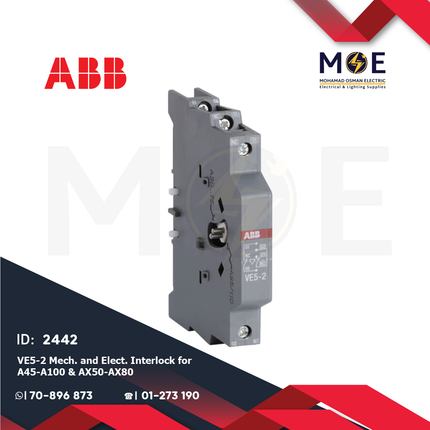 ABB VE5-2 Mech. & Elect. Interlock For A45-A100 & AX50-AX80 | 1SBN030210R1000 | انترلوك