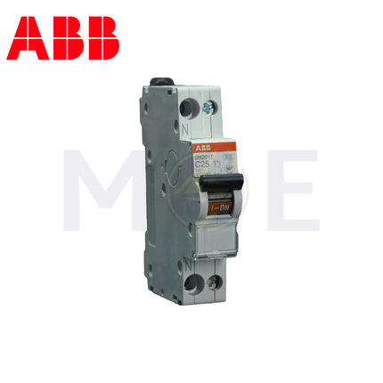 ABB MCB SN201T C25 1P+N 3kA 25A DPN | 2CSS235102R0254 | دجنتور مجوز بقطبين وحيادي - قاطع كهربائي ثنائي القطب مع حيادي