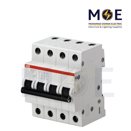 ABB MCB SH204T C6 4P 3kA 6A | 2CDS234001R0064 | دجنتور كهرباء ثلاثة فاز مع نتر - قاطع كهربائي رباعي