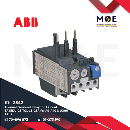 ABB Thermal Overload Relay For AX Cont. TA25DU-25M TOL 18-25A For A9-A40 & AX06-AX32 | ترميك للكونتكتور