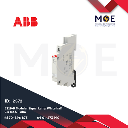 ABB E219-B Modular Signal Lamp White 250V AC 1/2module | 2CCA703400R0001 | دجنتور اشارة ابيض