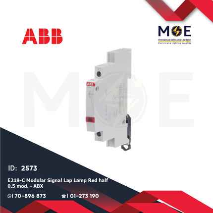 ABB E219-C Modular Signal Lamp Lamp Red 250V AC 1/2module | 2CCA703401R0001 | دجنتور اشارة احمر