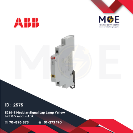 ABB E219-E Modular Signal Lamp Lamp Yellow 250V AC 1/2module | 2CCA703403R0001 | دجنتور اشارة اصفر
