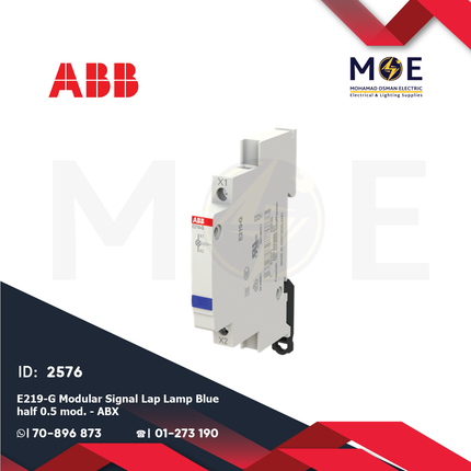 ABB E219-G Modular Signal Lamp Lamp Blue 250V AC 1/2module | 2CCA703404R0001 | دجنتور اشارة ازرق