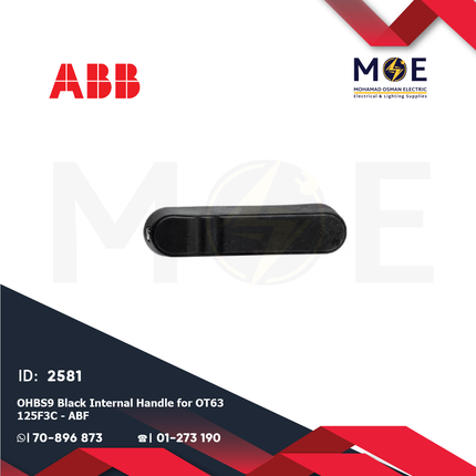 ABB OHBS9 Black Internal Handle For OT63-125F3C | ABF-1SCA108665R1001 | مسكة هاوس يدوي على سكة
