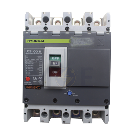 Hyundai MCB UCB100R-F 50KA 4P 125A Fix | دجنتور صناعي