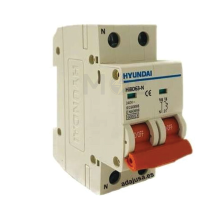 Hyundai MCB HiBD63-E 3KA 2P 10A | دجنتور كهرباء مجوز - قاطع كهربائي