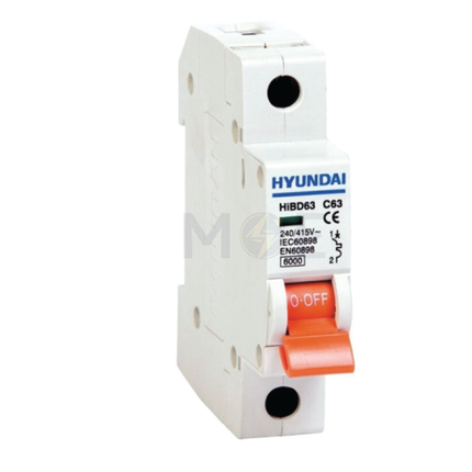 Hyundai MCB HiBD63-E 3KA 1P 1A | دجنتور كهرباء مفرد - قاطع كهربائي