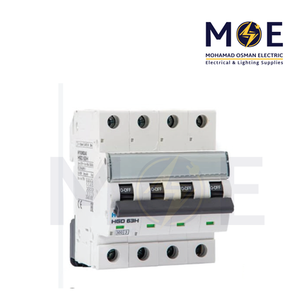 Hyundai MCB HGD63E 3KA 4P 40A | دجنتور كهرباء ثلاثة فاز مع نتر - قاطع كهربائي رباعي