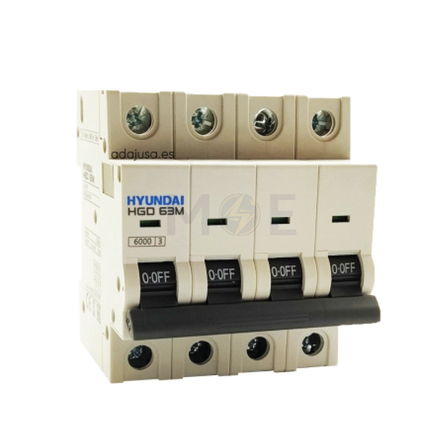 Hyundai MCB HGD63E 3KA 4P 20A | دجنتور كهرباء ثلاثة فاز مع نتر - قاطع كهربائي رباعي