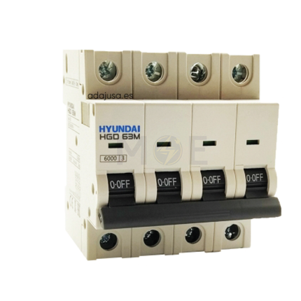Hyundai MCB HGD63E 3KA 4P 16A | دجنتور كهرباء ثلاثة فاز مع نتر - قاطع كهربائي رباعي
