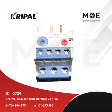 Kripal Thermal Relay For Cont. UKH-22 4-6A | ترميك للكونتكتور