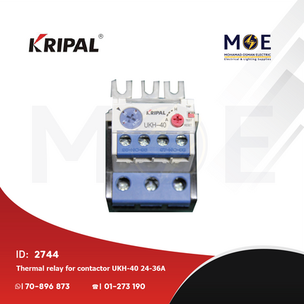 Kripal Thermal Relay For Cont. UKH-40 24-36A | ترميك للكونتكتور