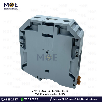 BLOX Rail Terminal Block 35-150mm Gray-blue | FJ150 | جنكسيون سكة رمادي برغي