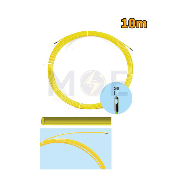OPT POM Plastic Fish Tape Wire Guide Yellow 10m  L0410
