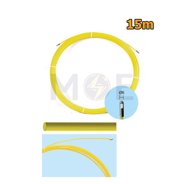 OPT POM Plastic Fish Tape Wire Guide Yellow 15m | L0415